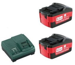 Zeige Details für Metabo Basis-Set 2x 5.2Ah Akkus mit Ladegerät Bild von Metabo Basis-Set 2x 5.2Ah Akkus mit Ladegerät