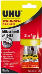 Zeige Details für UHU Sekundenkleber minis 3x1 g Bild von UHU Sekundenkleber minis 3x1 g