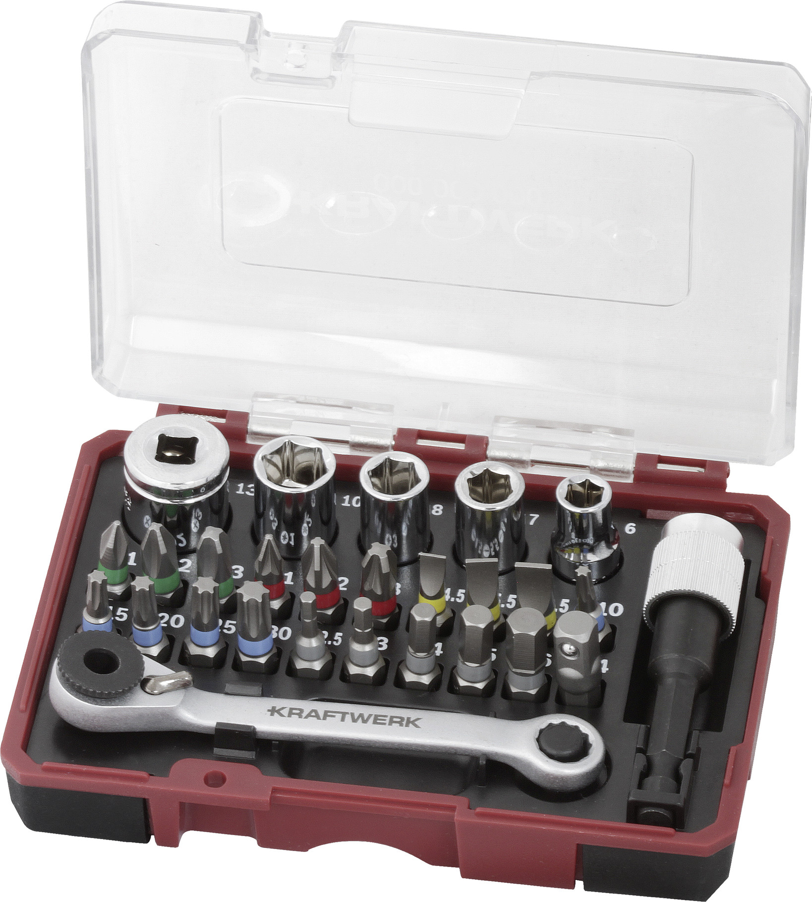 Bild von Kraftwerk Bit Box, Ratschenschlüssel 1/4", 27 tlg.