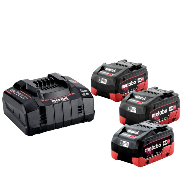 Bild von Metabo Basis-Set 18V 3x5.5Ah LiHD RHYNER