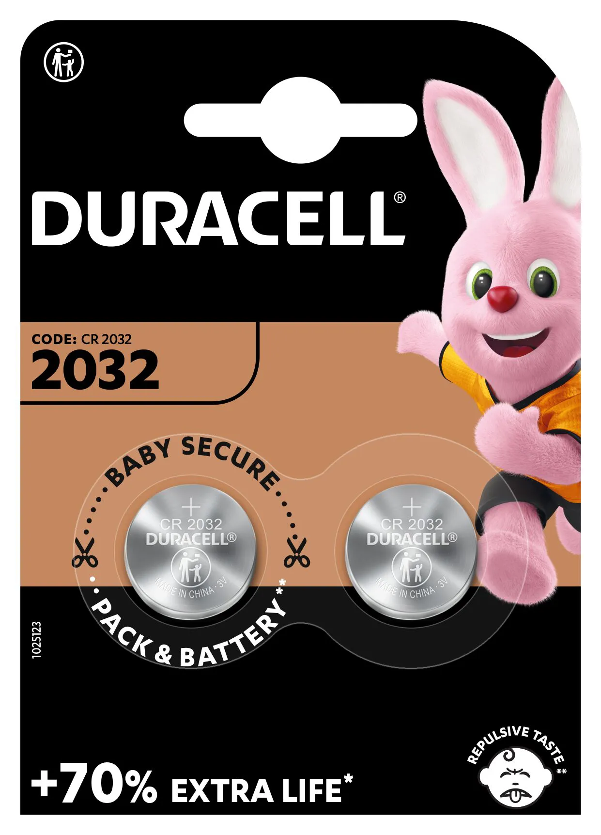 Duracell Knopfbatterie 3V Lithium CR2032 2 Stk.