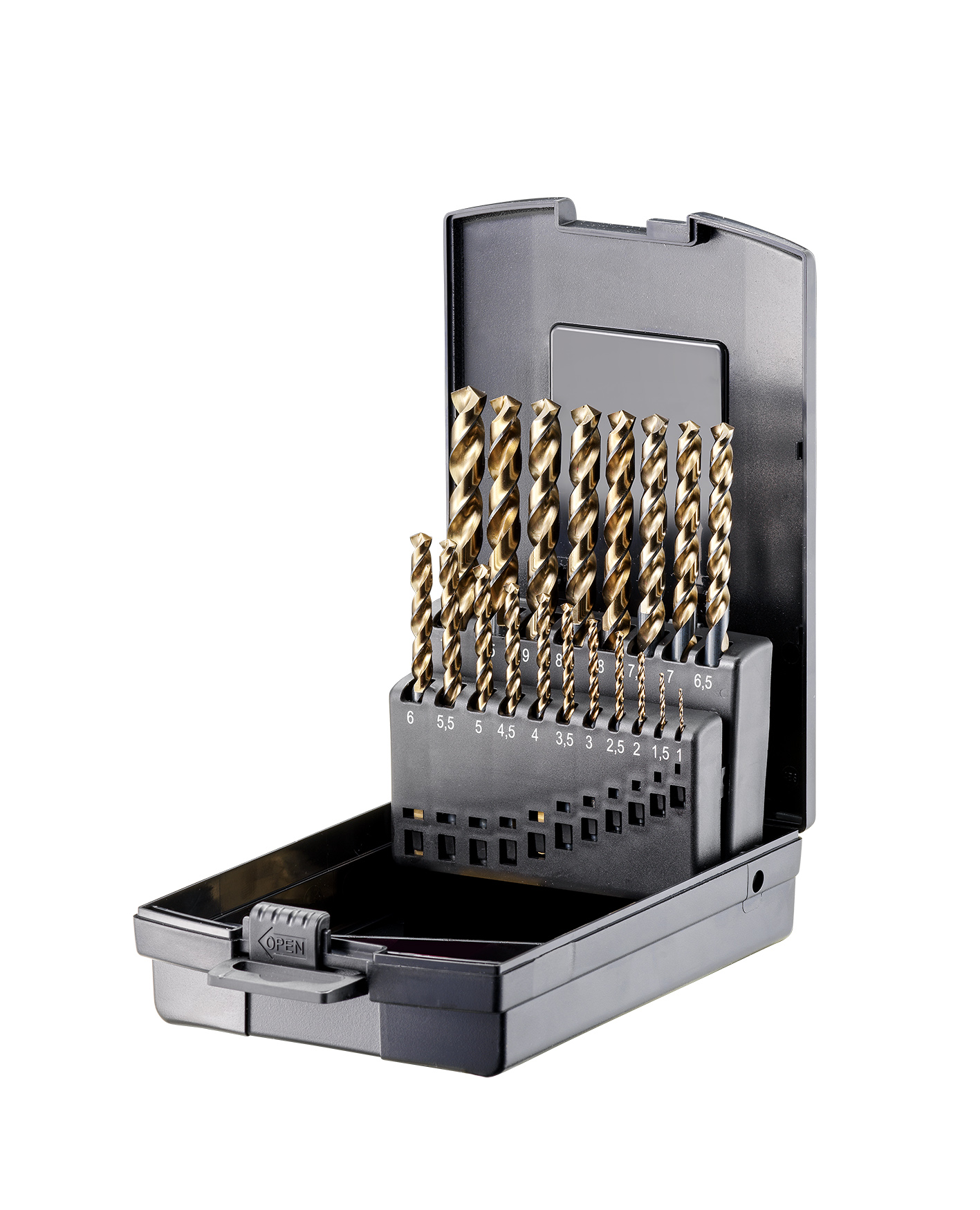 Fortec Premium Spiralbohrer-Satz HSSE-Co5 19-tlg.
