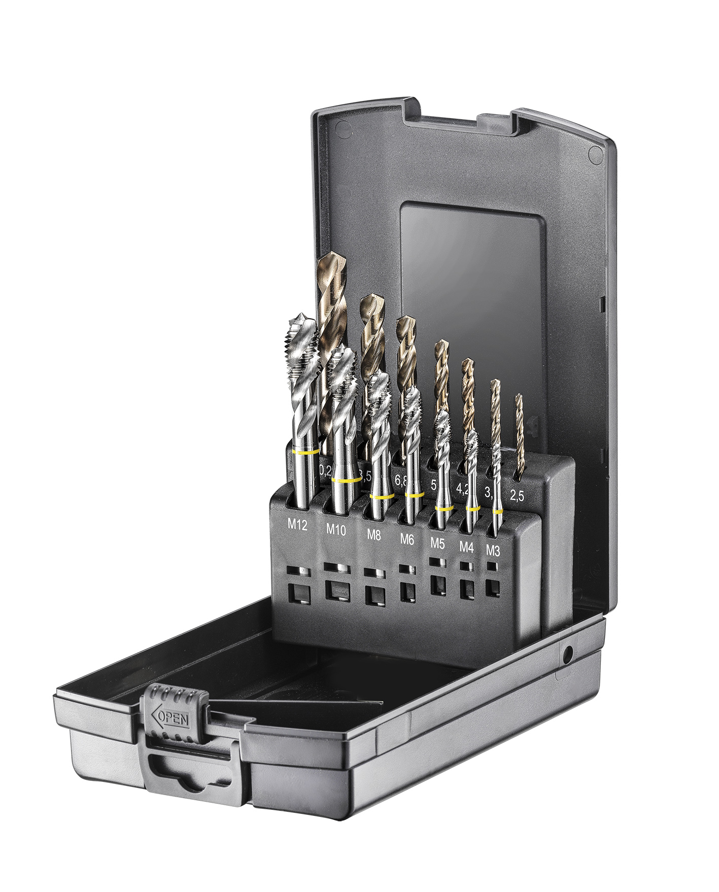 Fortec Premium Gewindebohrer-Satz HSSE-Co5 Form C 14-tlg