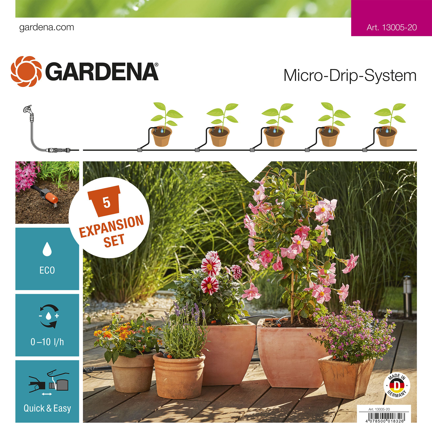 Gardena MDS Erweiterungs-Set für Pflanzentöpfe