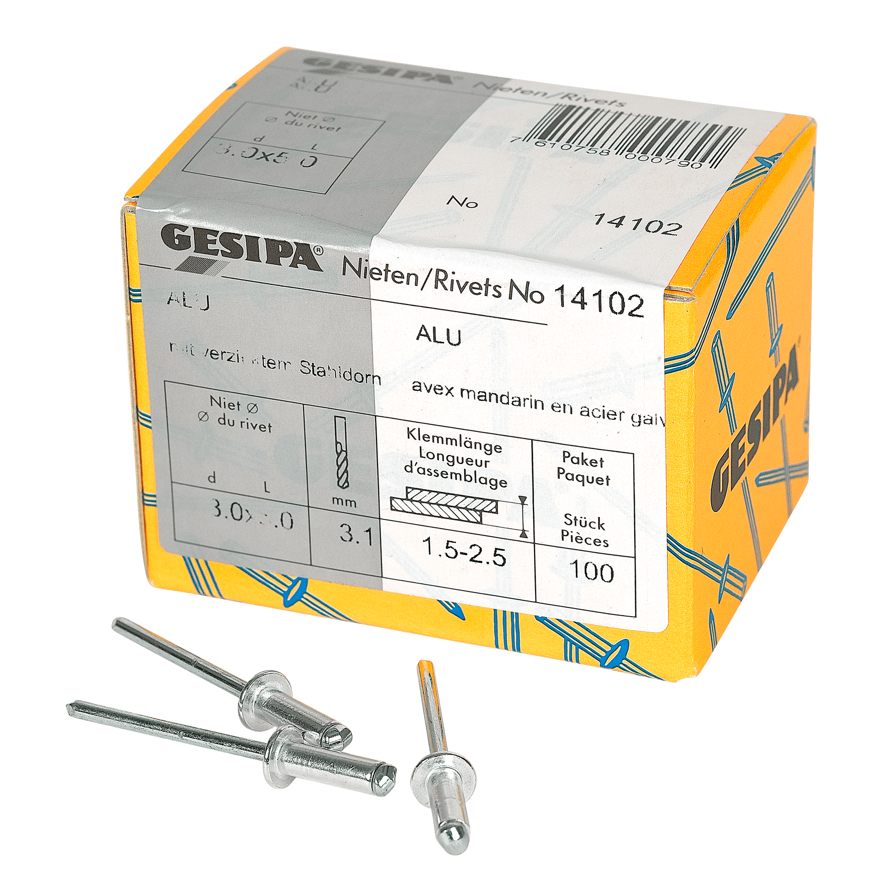 Gesipa Blindnieten 3x5mm 100 Stück