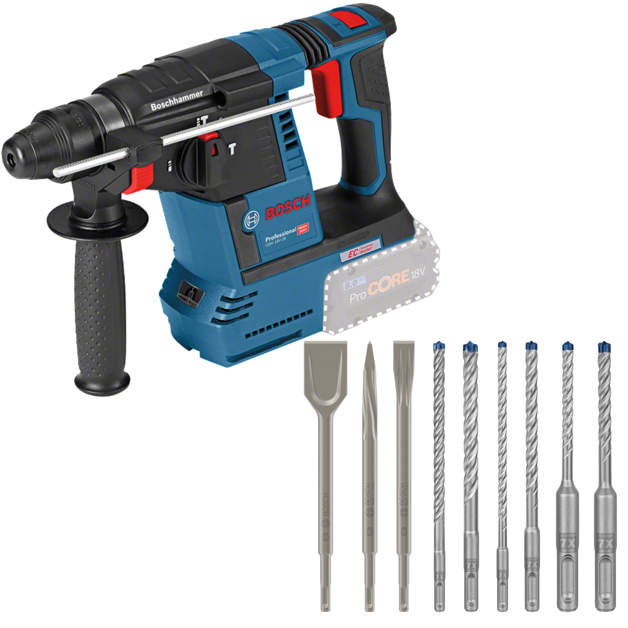 Bosch Akku-Bohrhammer GBH18V-26 KIT